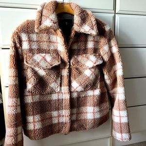 Cropped Teddy Coat in Camel